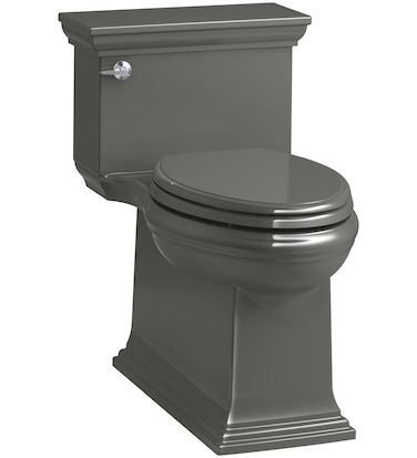 KOHLER K-6428-58 Memoirs Stately Comfort Height Skirted One-Piece Compact Elongated 1.28 GPF Toilet with AquaPiston Flush Technology and Left-Hand Trip Lever, Thunder Grey
