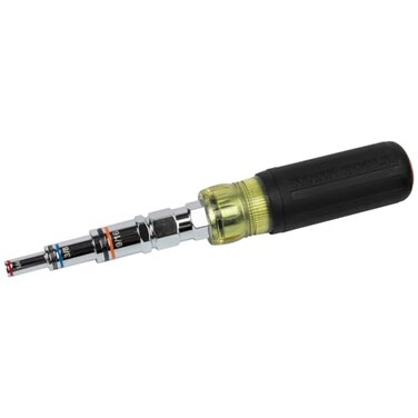 Klein Tools 32809MAG 9-in-1 Multi-Nut Driver Tool, Magnetic SAE Pass Through Driver with Hex Nut Sizes 3/16 to 3/4-Inch