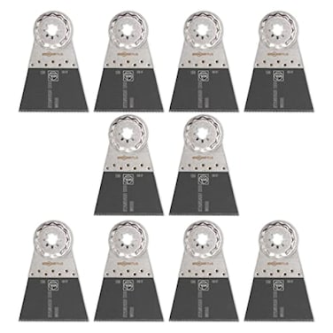 Fein Starlock Plus E-Cut Standard Saw Blade - Precision Cutting for Wood, Drywall &amp; Plastics with Set Teeth, Wide Shape, 2-1/2" Width, 2" Length, 10-Pack - 63502134290