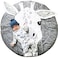 Lzttyee Cotton Round Giraffe Nursery Rug Baby Floor Playmats Crawling Mat Game Blanket for Kids' Room Decoration Dark Gray