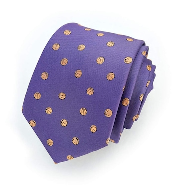 Men's Basketball Tie - Extra long Necktie - Basketball Tie - Purple Necktie - Sports Necktie - Lakers Necktie - Mens Basketball Gift