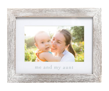 Pearhead Me and My Aunt Photo Frame, Niece or Nephew Family Picture Frame, Gift For Sister or Siblings, Godmother Gift, Baby Keepsake Picture Frame, Nursery Decor, Distressed Gray