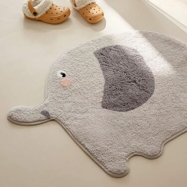 LIULA Soft Plush Cut Elephant Rug for Kids Room-Alphabet Rug Non Slip Nursery Rug Bedroom Playroom Rug Washable Classroom ABC Circle Rug for Kids Baby Toddlers,31.5"&times;39.4