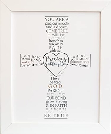 Precious Goddaughter Keepsake Frame - Gift for Goddaughter from Godparent for Baptism or Christening