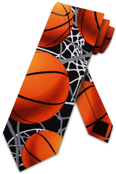 Three Rooker Basketball Zone Tie Mens Basketballs Necktie