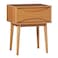 Walker Edison Modern Solid Wood Retro 1-Drawer Nightstand, 25 Inch, Caramel