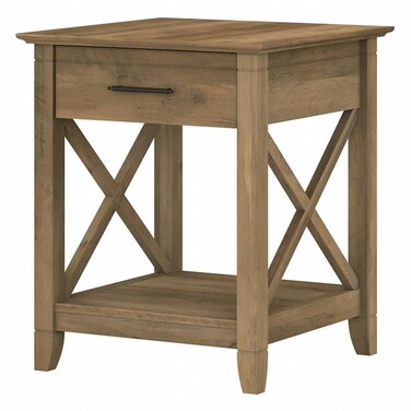 Bush Furniture Key West Nightstand with Drawer, 20D x 20W x 24H, Reclaimed Pine