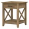 Bush Furniture Key West Nightstand with Drawer, 20D x 20W x 24H, Reclaimed Pine