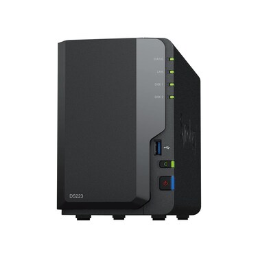 Synology DS223 Diskstation NAS (Realtek RTD1619B Quad-Core 2GB Ram 1xRJ-45 1GbE LAN-Port) 2-Bay with 2X 4TB WD Red Plus (Total 8TB)