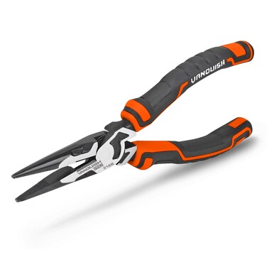 Vanquish 8 Inch Long Needle Nose Pliers High-Leverage Wire Cutters with Comfort Grip Handle (3168)