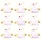 9PCS Easter Napkin Rings, Rhinestone Easter Bunny Napkin Holder Rings for Table Decor Cute Rabbit Carrot Napkin Ring for Spring Party Banquet (9PCS White Enamel Bunny)