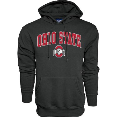Blue 84 Men's Ohio State Buckeyes Hoodie Dark Heather Arching Over, Ohio State Buckeyes Dark Heather, Large