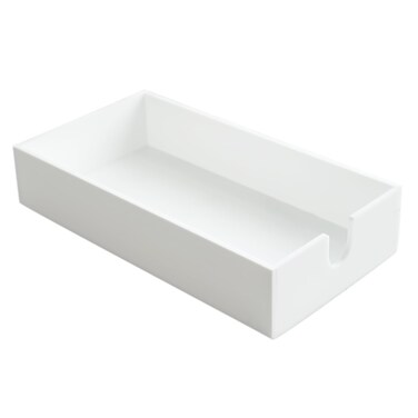 Acrylic Napkin Holder for Bathroom, Guest Towel Holder Tray, Bathroom Disposal Paper Hand Face Towels Holder (White)