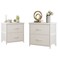 LUMTOK White Nightstand with Drawer, 2 Drawers Dresser for Bedroom, Small Night Stand and Dressers Sets Fabric Drawers, End Table Drawer Living Room (2PCS)