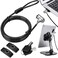 AboveTEK Laptop Lock, Tablet Lock Security Cable, 2 Keys Sturdy Steel iPad Locking Kit w/Adhesive Anchors, Anti Theft Hardware Protection for iPhone Mobile Notebook Computer Monitor Mac Book Laptop
