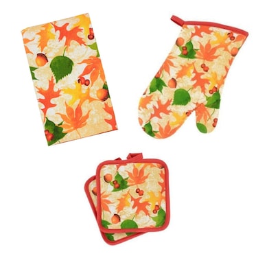 Home Collection Autumn-Themed 4-Piece Kitchen Linen Set