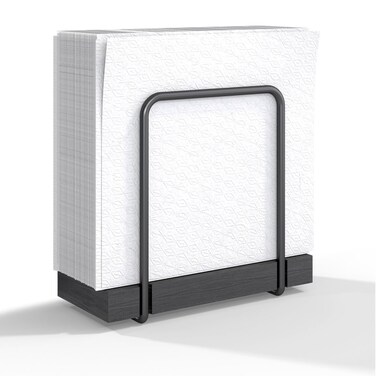 Tribello Modern Farmhouse Napkin Holder For Table Wooden Base Standing Black Napkin Holders For Kitchen Table Dining Table Decor