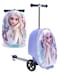 Fast Forward Frozen Scooter Suitcase for Kids &ndash; 18&rdquo; Lightweight Disney Frozen Suitcase for Girls &ndash; Ride On Suitcase 4&rdquo; Wider Non-Slip Standing Deck with Weight Limit (Luggage 11lbs and Scooter 100lbs)