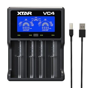 XTAR VC4 Charger for Lithium-ion and Ni-MH Batteries (Authentic USA Version)