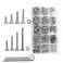 NUZAMAS 480 Pieces M2 M3 M4 304 Stainless Steel Hex Socket Cap Head Bolts and Nuts Assortment &amp; Key Wrench Kit with Storage Box