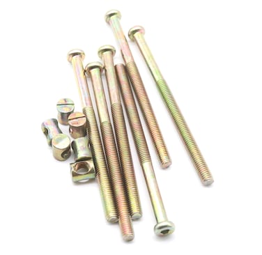 binifiMux M8 Bunk Bed Bolts, M8 Barrel Nuts for Bed, M8 x 120mm Half Thread Bunk Bed Screw, Barrel Furniture Hardware Replacement for Furniture, Pack of 6 Set
