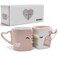 MIAMIO - Coffee Mugs/Kissing Mugs Set Ceramic with Gift Box (Pink)