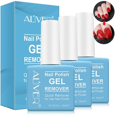Gel Nail Polish Remover, (3pcs) Professional Remove Gel Nail Polish Within 3-6 Minutes - Quick &amp; Easy - No Need for Foil, Soaking Or Wrapping 15ml