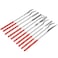 Mesee 10 Pcs Mini Diamond File Set, Assorted Small Curved Needle Files Round Flat Shape Jewelers Hand Rifler Files Tool for Wood Carving Crafts Ceramic Stone Shaping Glass Jewelry Filing, 3x140mm