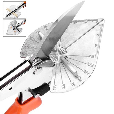 Multi Angle Miter Shear Cutter   Hand Shear Multipurpose Tool     45 to 135 Degrees Miter Scissor   Stainless Steel with Rubber Handle &amp; Safety Lock