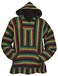 Baja Joe Striped Rasta Hoodie Woven Eco-Friendly Pullover (XXX-Large, Rasta)