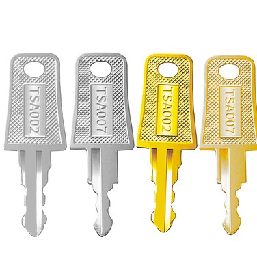 TSA 002 TSA 007 Key, TSA007 TSA002 Master Luggage Lock Keys Compatible with Luggage Suitcase Password Locks Copper, Pack of 4