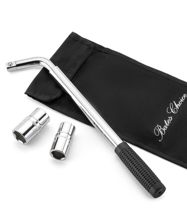 Bates- Telescoping Lug Wrench, 1/2 Drive with 17/19mm and 21/23mm Sockets, Lug Nut Removal Tool, Tire Iron Lug Wrench, Tire Wrench, Tire Irons, Lug Nut Remover, Tire Lug Wrench, Lug Nut Wrench