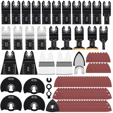 20PCS Wood/Metal Oscillating Multitool Quick Release Saw Blades Fit Fein Multimaster Porter Cable Black &amp; Decker Bosch Dremel Craftsman Ridgid Ryobi Makita Milwaukee Dewalt