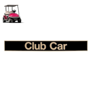 Drive-up Name Plate for Club Car Precedent, Black Gold Decal for Golf Cart 15.74"&times;2.24" Emblem