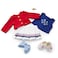American Girl Team AG Sweater &amp; Skirt Set 18 inch Doll Clothes with Tank Top, Red, White, and Blue, 6 pcs, Ages 6+