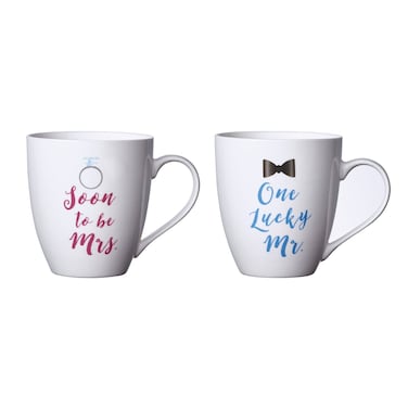 Pfaltzgraff Everyday Mug, Soon to be Mrs. and One Lucky Mr., 18-Ounce, Set Of 2
