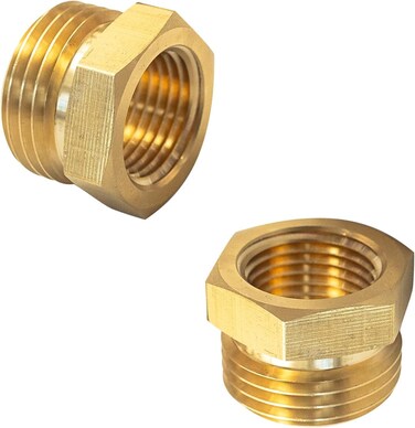2 Pack 57480-1208 Brass Garden Hose Fitting, Pipe Adapter Connector, 3/4'' GHT Male * 1/2'' NPT Female Garden Hose Parts for Connectors Hose Connectors and Accessories