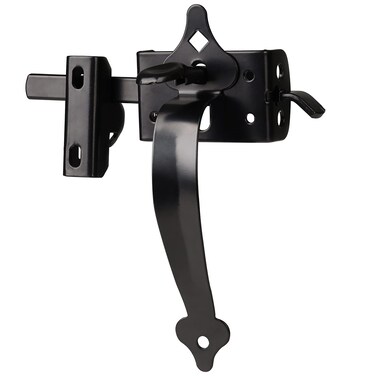 Gate Latch, Thumb Latch Hardware, Gate Latch for Wooden Fence Heavy Duty, Self Locking Latches with 8 inch Handle, Gate Kit for Wooden Fence &amp; Swing Outdoor Gate &ndash; Steel, Black Finish