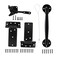 HOME MASTER HARDWARE Wood Gate Hardware Set - Heavy Duty 6in T Hinge &amp; Self-Locking Gate Latch &amp; Industrial Pipe Door Pull Handle 10 Inch with Screws for Outdoor Fence Swing Gate Black Finish