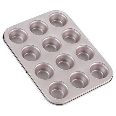 CHEFMADE Mini Muffin Pan, 12-Cavity Non-Stick Mini Cupcake Pan Bakeware for Oven Baking (Champagne Gold)