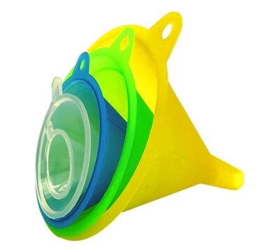 Funnels Variety Set of 5 Mini, Small to Larg Plastic Funnel for Kitchen Liquid Spices Powder Cosmetic Lotion Essential Oils