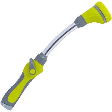 Watering Wand - The Relaxed Gardener 15" Garden Hose Nozzle Sprayer 8 Adjustable Spray Patterns and Thumb Control Shut Off Valve