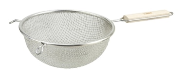 Winco Strainer, 6.25-Inch Diameter, Fine Double Mesh, Medium, Tin, Tan