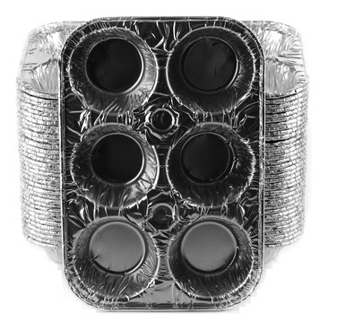 [10 PACK] Aluminum 6-Cup Muffin Pan - Disposable Aluminum Cupcake Pans - Strong, Durable, Reusable, Recyclable - Muffin Tin Great for Baking Cupcakes, Muffins, Small Pies