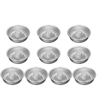Kslong 10PCS Individual Donut Pan for Baking, Sturdy Anodized Aluminum Alloy donut cake pan,Non Stick donut pans, DIY Doughnut Cake Mould Bakery Baking Tools Bakeware for baking muffins, cupcakes