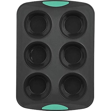 Trudeau Bakeware Cupcake Pan, 6-Count, Mint