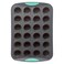 Trudeau Structure Silicone Muffin Pan, Pan-24 Cup, Grey/Mint