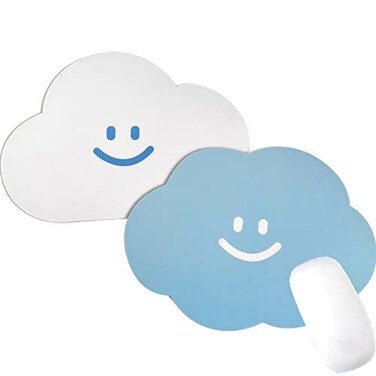 RoxicRokc Mouse Pad Cute 2 Pack, Small Waterproof PVC Mousepad, Non-Slip Rubber Base Personalized Computer Mouse Mat for Office Home (Cloud Mouse Pads)