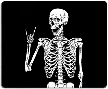 EASTSMOOTH Mouse Pad, Black Human Skeleton Mouse Pad, Personalized Waterproof Mousepad Rectangle Customized Mouse Pads with Designs Non-Slip Rubber Smooth MousePads for Computer Laptop