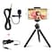 SourceTon Professional Grade Lavalier Lapel Microphone with Easy Clip and Phone Tripod, Omnidirectional Mic with Clip and Adjustable Camera Stand Holder Perfect for Recording &amp; Video Conference